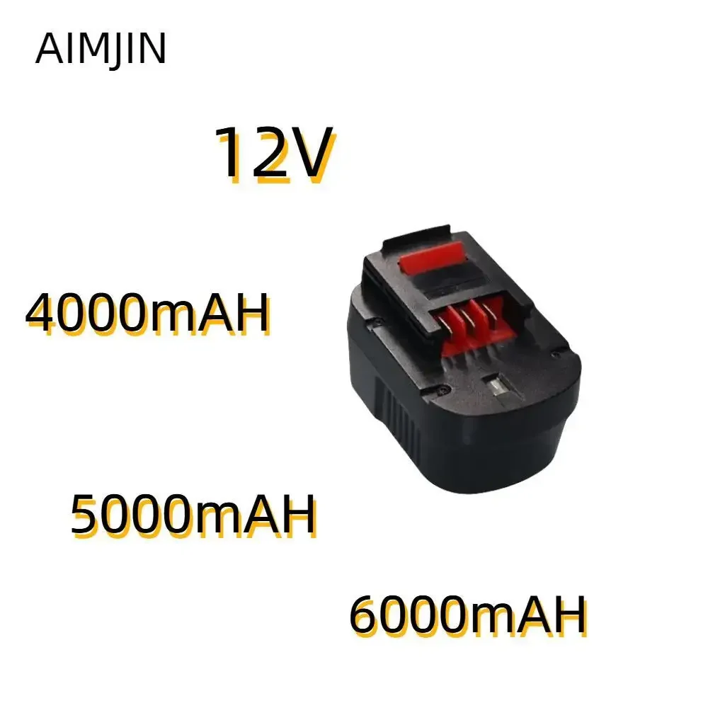 

12V 4000-6000mah Rechargeable Tool Battery For Black&Decker A12 A12EX FSB12 FS120B A1712 HP HP12 Ni-MH Replacement Drill Batte