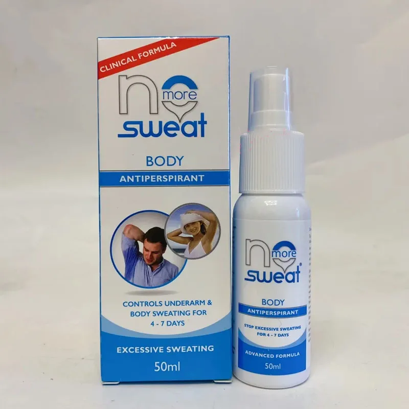 

No More Sweat Total Body Antiperspirant Spray 50ml for underarms face breast groin hands feet STOP EXCESSIVE SWEATING