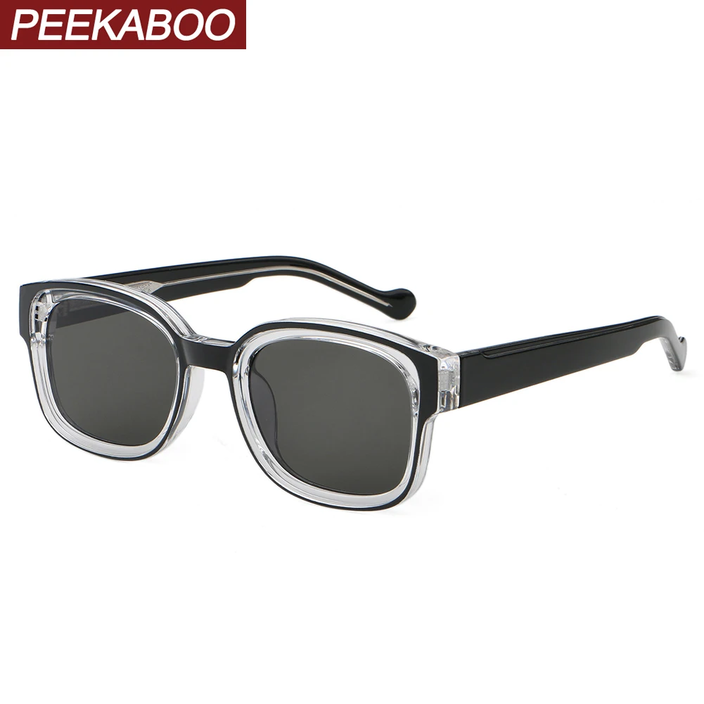 

Peekaboo UV400 fashion sun glasses for women CP acetate unisex square sunglasses for men high quality brown black 2024 male