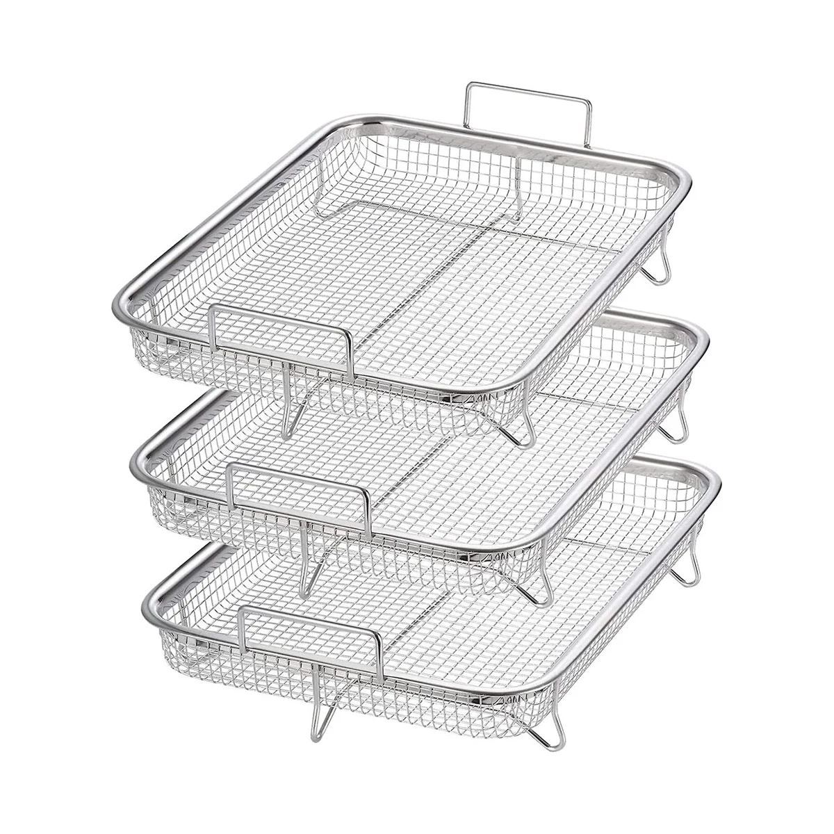 3 Pack Air Fryer Basket for Oven, Stainless Steel Grill Basket Non-Stick Mesh Basket Set, Air Fryer Tray Wire Rack
3 Pack Air Fryer Basket for Oven, Stainless Steel Grill Basket Non-Stick Mesh Basket Set, Air Fryer Tray Wire Rack