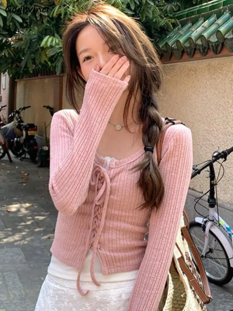 Pullovers Women Lace Up Unique Slim Hotsweet Girls Korean Style O-neck Casual Solid All-match Spring Cozy Tender Fashion Chic
Pullovers Women Lace Up Unique Slim Hotsweet Girls Korean Style O-neck Casual Solid All-match Spring Cozy Tender Fashion Chic