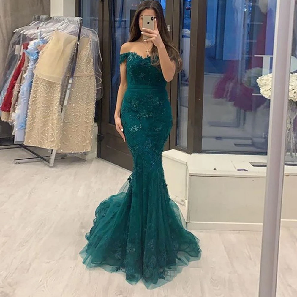 Green Mermaid Lace Evening Dresses Party Elegant 2023 Off The Shoulder Prom Gown Detachable Train Long Formal Dress
Green Mermaid Lace Evening Dresses Party Elegant 2023 Off The Shoulder Prom Gown Detachable Train Long Formal Dress