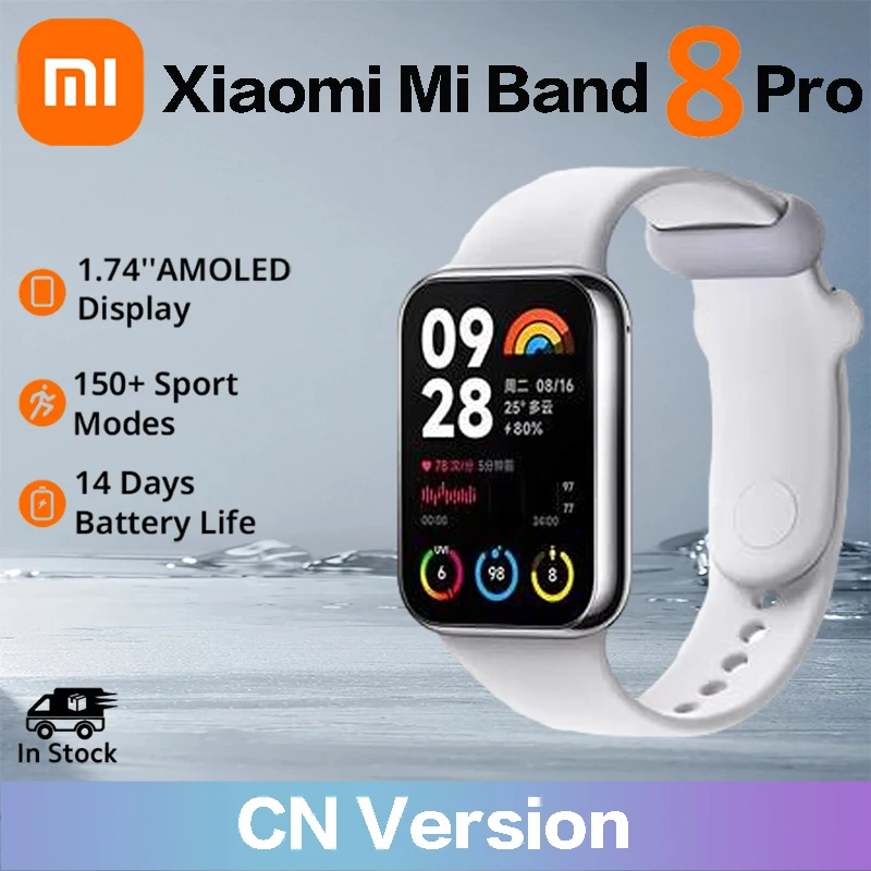 

Xiaomi Mi Band 8 Pro 1.74'' AMOLED Curved Screen Fitness Bracelet GPS Blood Oxygen 14Day Battery Smart Band 8 Pro Miband8 Sensor
