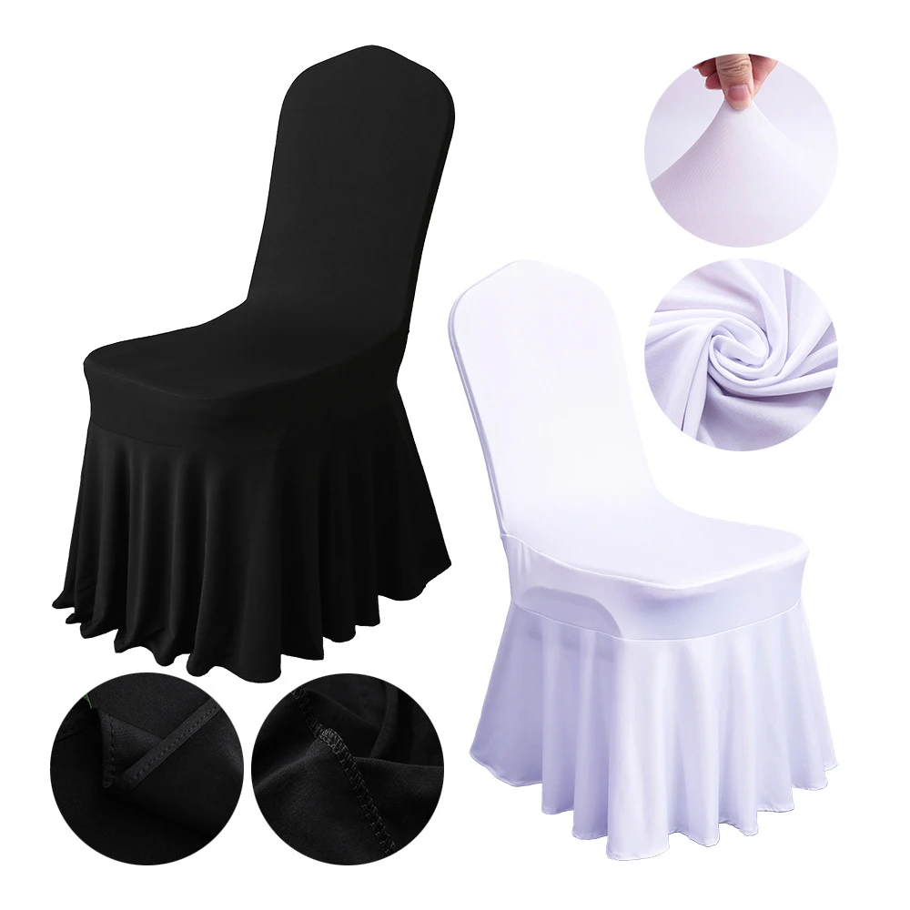 

1/2/4pcs Pleated Skirt Chair Covers Spandex Party Weddings Banquet Polyester Chair Cover Hotel Home Decor Wedding Chair Covers