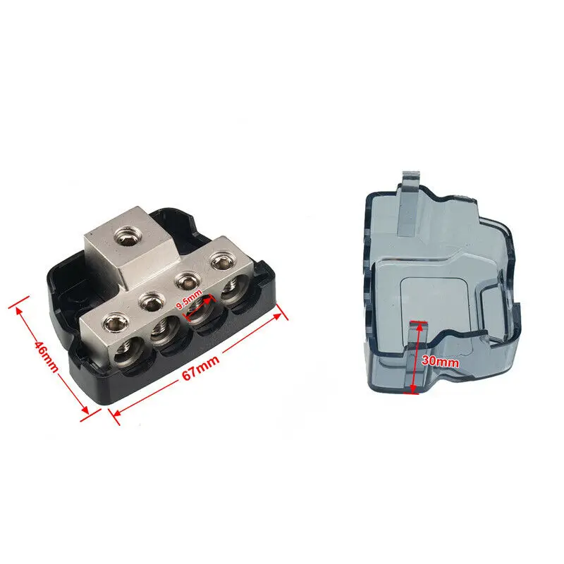 Point Four Point Cable Power Ground Distribution Block Junction Box Mini Series 1/0 Gauge In To4 Gauge Out SPDP-1044
Point Four Point Cable Power Ground Distribution Block Junction Box Mini Series 1/0 Gauge In To4 Gauge Out SPDP-1044