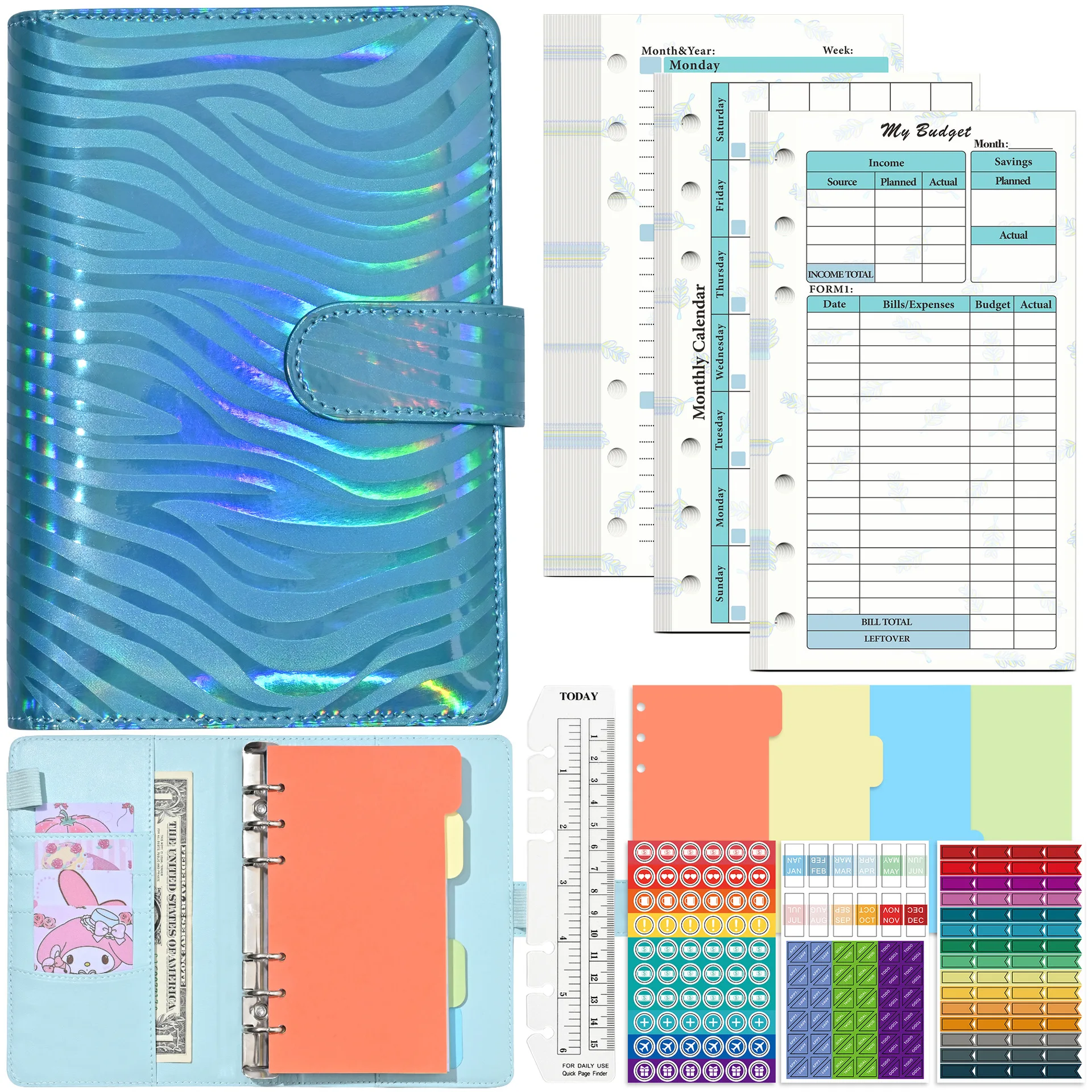 A6 Personal Portfolio Binder, Budget Binder for Money Saving Binder, PU Leather Budget Planner with Budget Sheets
A6 Personal Portfolio Binder, Budget Binder for Money Saving Binder, PU Leather Budget Planner with Budget Sheets