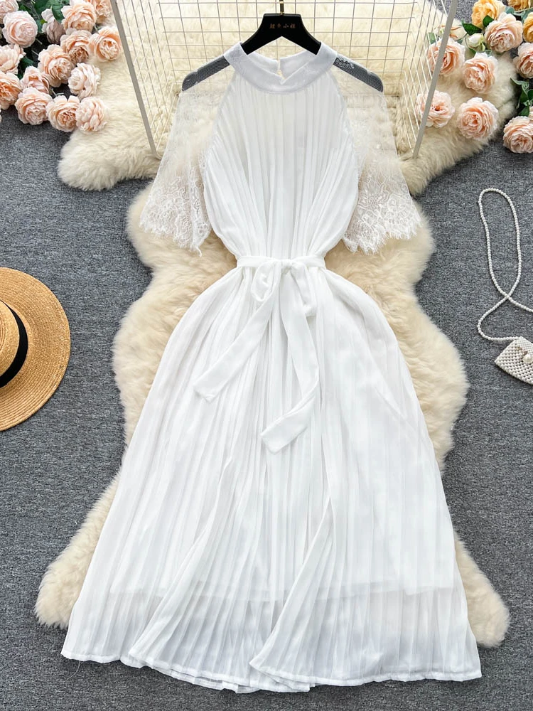 Summer Evening White Dress Women Clothing Sexy Club Lace Up Hooked Flower Pleated Strap Night Elegant Dress Hot
Summer Evening White Dress Women Clothing Sexy Club Lace Up Hooked Flower Pleated Strap Night Elegant Dress Hot