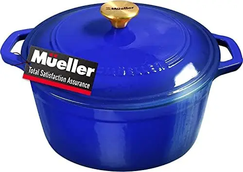 DuraCast 6 Quart Enameled Cast Iron Dutch Oven Pot with Lid, Heavy-Duty, Braiser Pan, Stainless Steel Knob, for Bread Baking, Br
DuraCast 6 Quart Enameled Cast Iron Dutch Oven Pot with Lid, Heavy-Duty, Braiser Pan, Stainless Steel Knob, for Bread Baking, Br