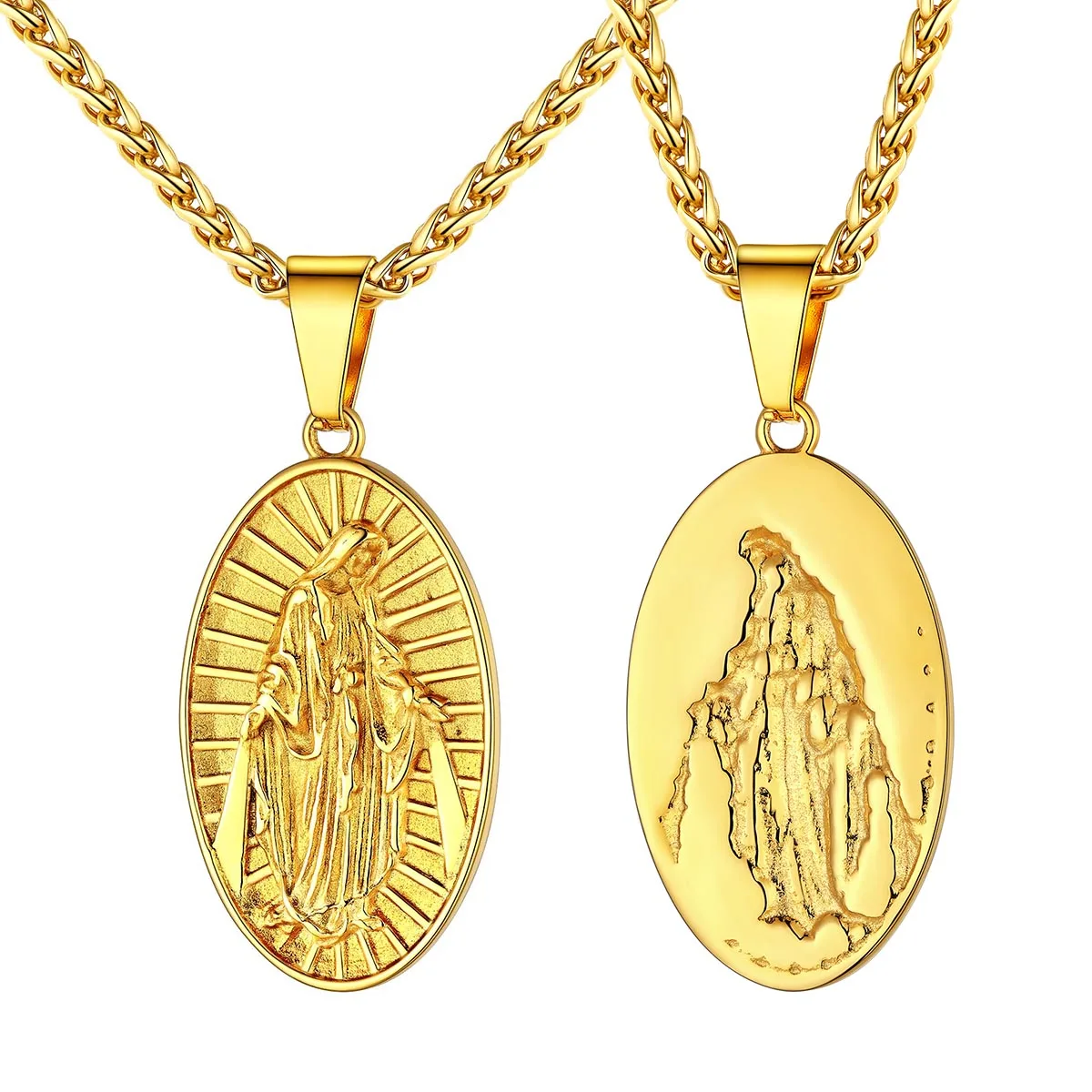 

ChainsPro Virgin Mary Necklaces & Pendants Gold Color Stainless Steel Wholesale Necklace Women Men Christian Jewelry P020