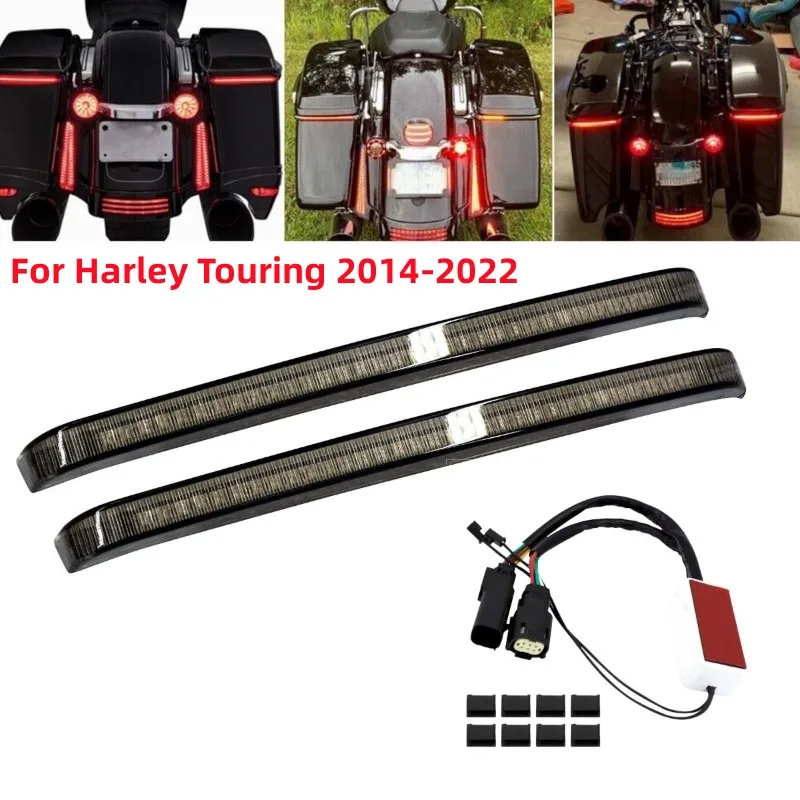 2Pcs Motorcycle LED Extended Bag LED Light Saddlebag Sequential LED Run Brake Turn Signals Lamp for Harley Touring 2014-2022
2Pcs Motorcycle LED Extended Bag LED Light Saddlebag Sequential LED Run Brake Turn Signals Lamp for Harley Touring 2014-2022
