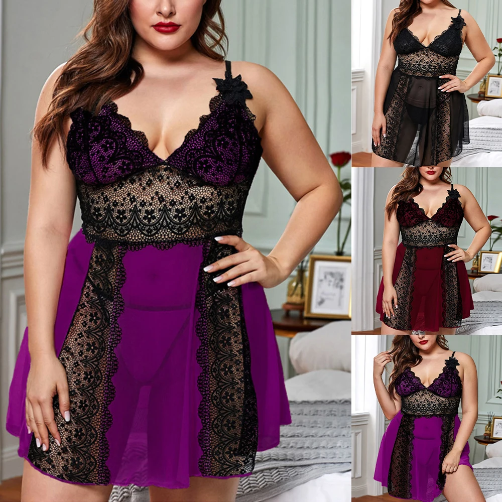 Plus Size Womens Sexy Lingerie Lace Babydoll Sleepwear Thong Underwear Nightwear Mini Dresses Nightgowns
Plus Size Womens Sexy Lingerie Lace Babydoll Sleepwear Thong Underwear Nightwear Mini Dresses Nightgowns