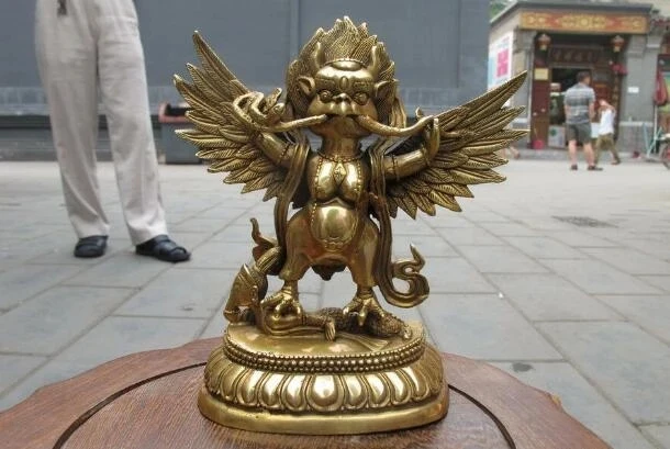 Медная Статуя 7 дюймов тибетская Изысканная Статуя из чистой латуни Garuda Bird God тантрическая статуя Будды
Медная Статуя 7 дюймов тибетская Изысканная Статуя из чистой латуни Garuda Bird God тантрическая статуя Будды