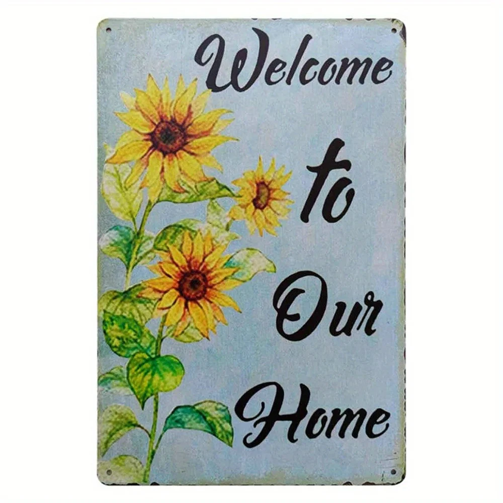 Chic Sunflower Welcome Sign Vintage Metal Wall Hanging Signs Home Garden Decoration Farm Bathroom Decor Country Wall Art Sign
Chic Sunflower Welcome Sign Vintage Metal Wall Hanging Signs Home Garden Decoration Farm Bathroom Decor Country Wall Art Sign