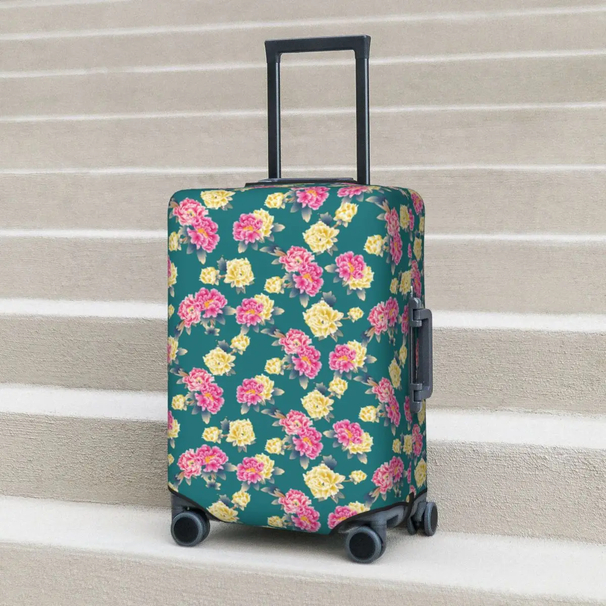 

Luxury Flowers Suitcase Cover DongBei Cruise Trip Vacation Strectch Luggage Case Protector