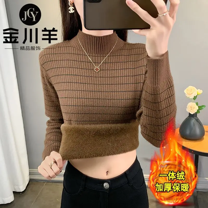 Turtleneck Winter Sweater Women Elegant Thicken Velvet Lined Warm Sueter Knitted Pullover Slim Tops Knitwear Jumper New A43
Turtleneck Winter Sweater Women Elegant Thicken Velvet Lined Warm Sueter Knitted Pullover Slim Tops Knitwear Jumper New A43