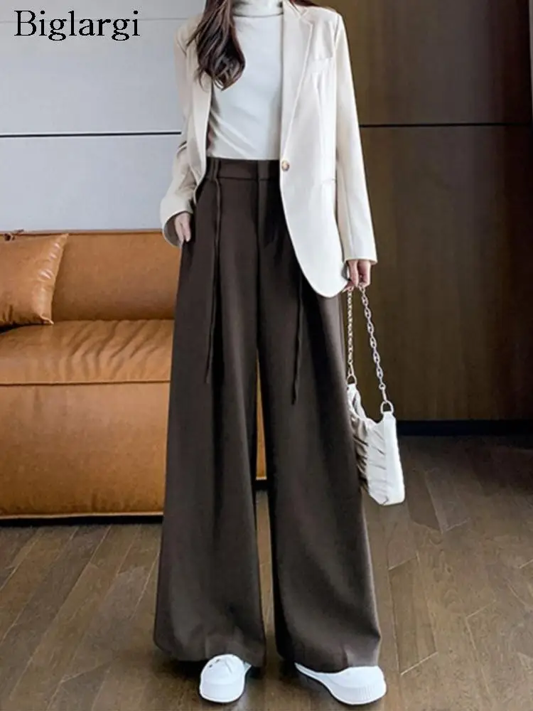 High Waist Autumn Winter Wide Leg Pant Women Loose Office Modis Pleated Ladies Trousers Casual Woman Long Blazer Suit Pants 2023
High Waist Autumn Winter Wide Leg Pant Women Loose Office Modis Pleated Ladies Trousers Casual Woman Long Blazer Suit Pants 2023