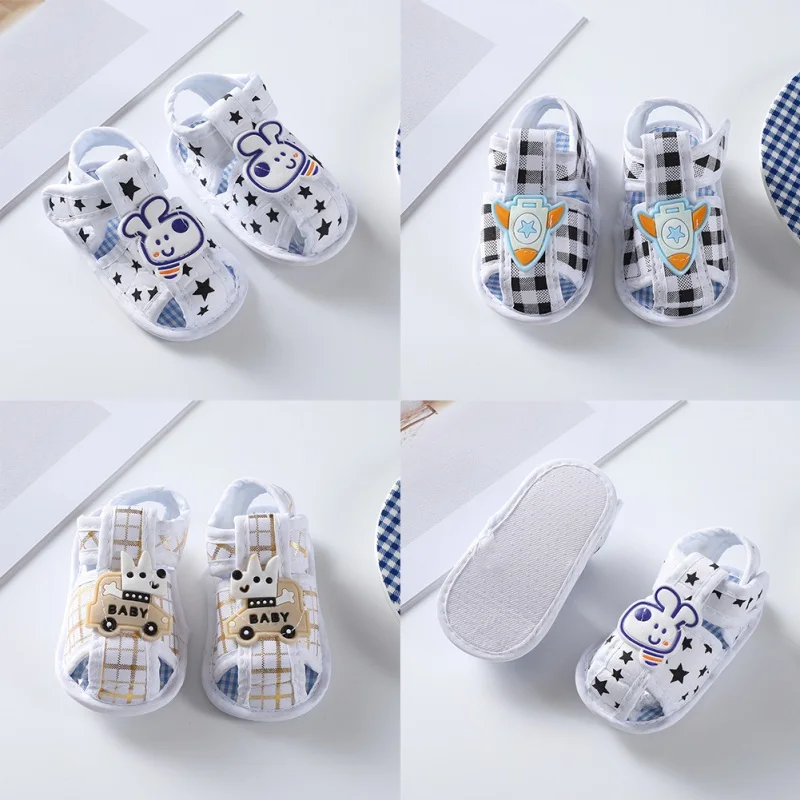 

Summer 0-12 Months Newborn Baby Boys Girls Cartoon Printing Soft Crib Shoes Infant First Walker Anti Slip Sandals Soft Sole Shoe