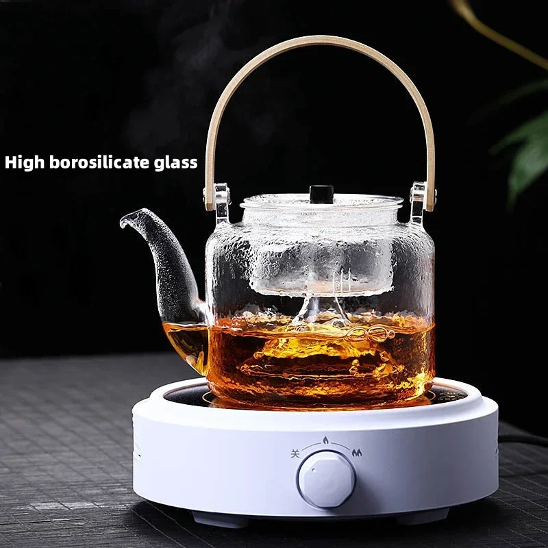 New Thickened Borosilicate Hammer Glass Teapot Set with Bamboo Handle Two Independent Tea Warehouse Steam and Boil Drinkware
New Thickened Borosilicate Hammer Glass Teapot Set with Bamboo Handle Two Independent Tea Warehouse Steam and Boil Drinkware