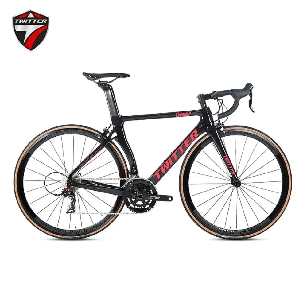 TWITTER New Carbon Fiber Road Bicycle Thunder-4700-20 Speed Hydraulic Disc Brakes 700C * 25c Aluminum Alloy Wheels
TWITTER New Carbon Fiber Road Bicycle Thunder-4700-20 Speed Hydraulic Disc Brakes 700C * 25c Aluminum Alloy Wheels