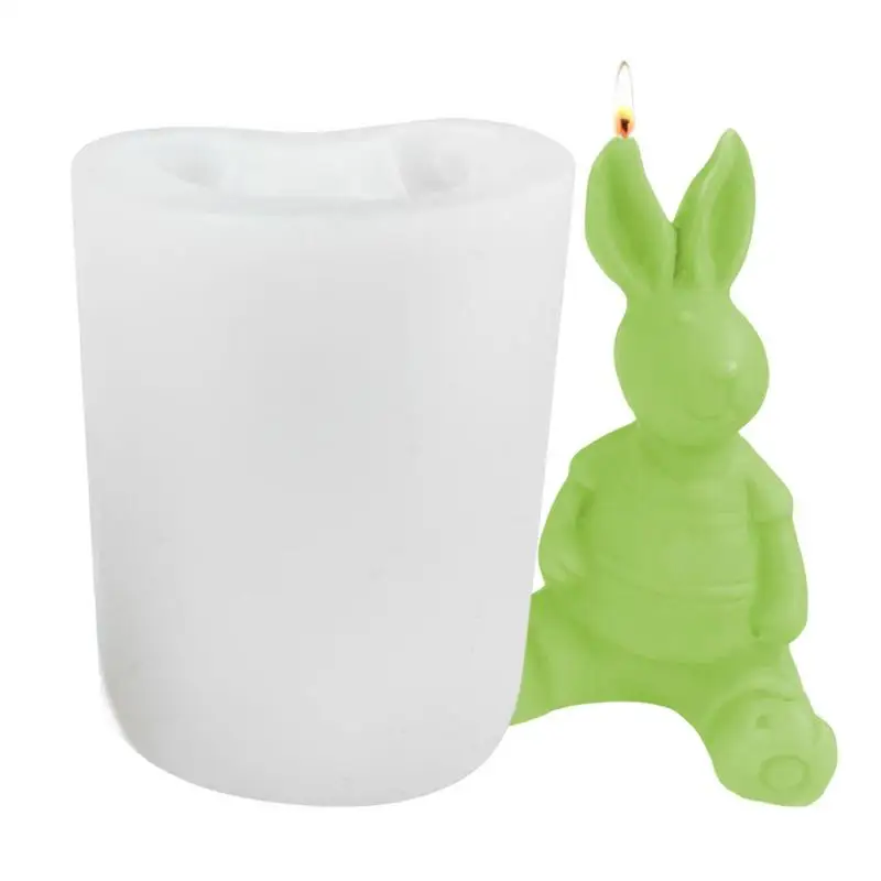 

Silicone Bunny Molds Resin Mold For Epoxy Casting DIY Sitting Rabbit Mold For Making Candlestick Epoxy Molds Candle Making Mold