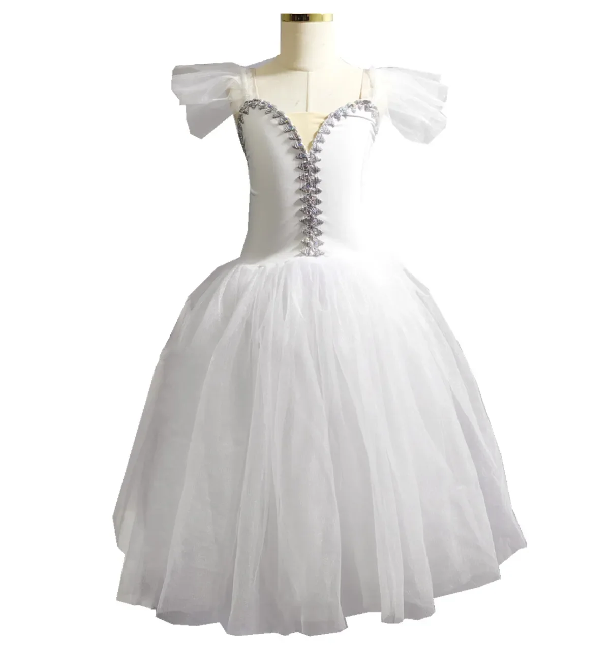 

White Ballet Tutu Skirt Dance Costumes For Adult Professional Dance Skirt Long Dress For Children