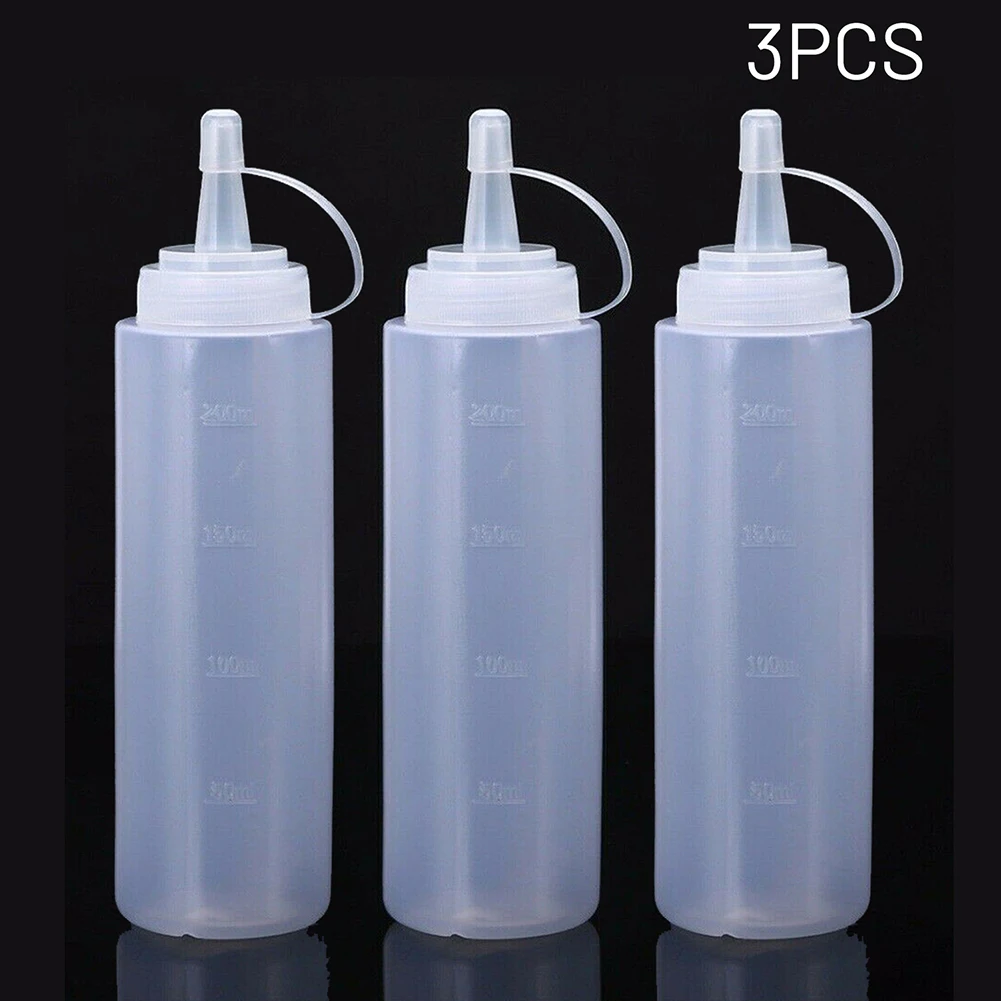 3PCS 240ml Condiment Squeeze Bottles For Ketchup Mustard Mayo Hot Sauces Olive Oil Bottles Kitchen Gadget
3PCS 240ml Condiment Squeeze Bottles For Ketchup Mustard Mayo Hot Sauces Olive Oil Bottles Kitchen Gadget
