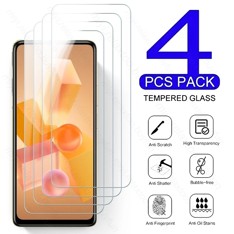 

Hot40pro Glass 4PCS Protective Glass For Infinix Hot40 Hot 40 Pro 40i 4G X6836,X6837 6.78" Tempered Glass On Hot40i X6528B 6.56"