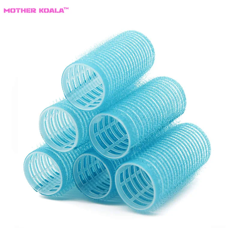 

77Bags 28mm 6pcs Self Grip Holding Hair Rollers Hairdressing Curlers Sticky Cling Air Bang Rods Wave Fluffy Self-adhesive