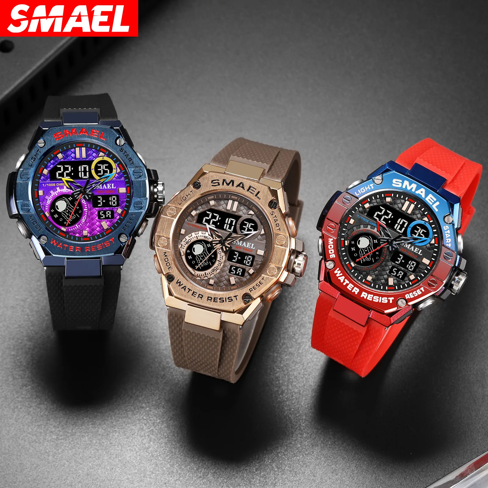 SMAEL New Electronic Clock Women and Men's outdoor sports stopwatch timing multifunctional sports watch Student reloj hombre
SMAEL New Electronic Clock Women and Men's outdoor sports stopwatch timing multifunctional sports watch Student reloj hombre
