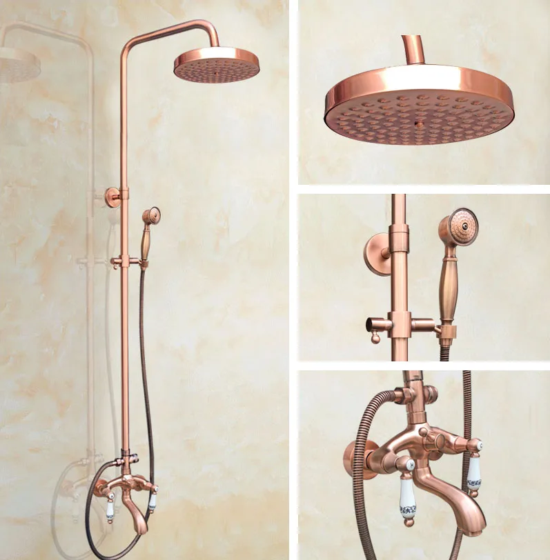 Rainfall/Handheld Shower Faucet Set Antique Red Copper Wall Mounted Bathroom Bath Tub Hot And Cold Water Taps Kit Drg532
Rainfall/Handheld Shower Faucet Set Antique Red Copper Wall Mounted Bathroom Bath Tub Hot And Cold Water Taps Kit Drg532