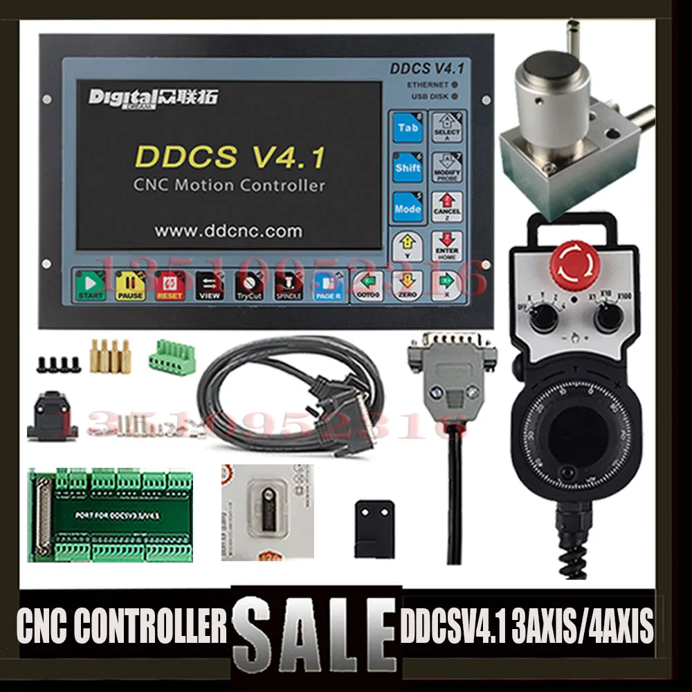 

DDCSV4.1 3-axis 4-axis CNC offline motion controller kit Z-axis probe tool setting instrument G-code pulse support servo spindle