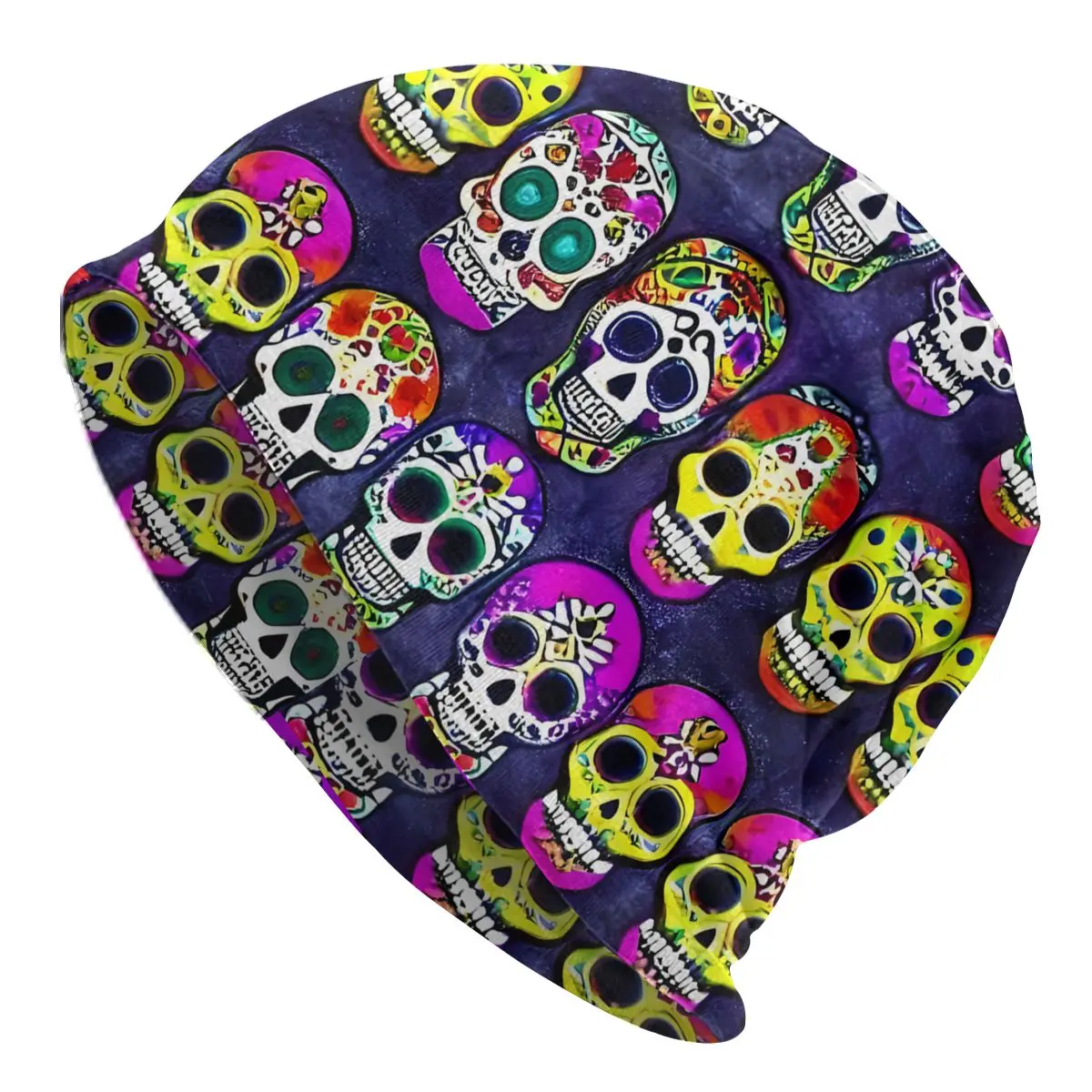 

Day Of The Dead Mexico Skull Skullies Beanies Fashion Hats Mexican Sugar Skulls Thin Bonnet Special Caps Men Women's Earmuffs