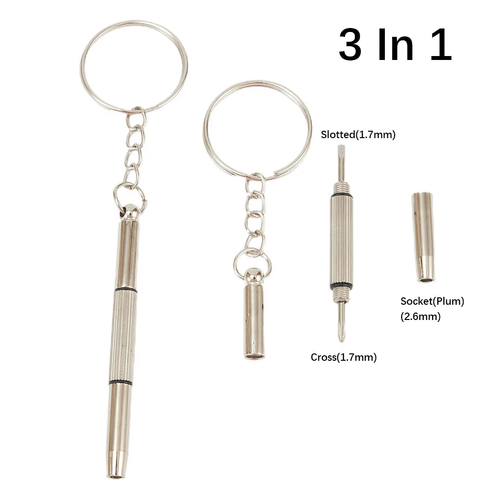 2Pcs Multifunctional Mini Screwdriver 3 In 1 Slotted Cross Hex Screw Driver Glasses Phone Watch Screw Repair Keyring Tool
2Pcs Multifunctional Mini Screwdriver 3 In 1 Slotted Cross Hex Screw Driver Glasses Phone Watch Screw Repair Keyring Tool