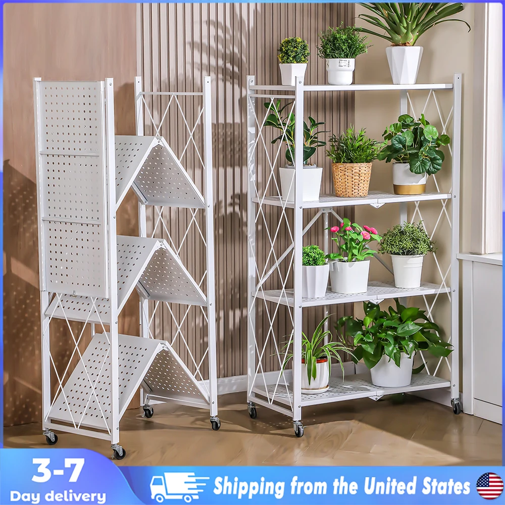 Foldable Metal Organizer Shelves With Wheels Heavy Duty Kitchen Storage Rack Multifunctional Rolling Cart Sundries Dish Shelf
Foldable Metal Organizer Shelves With Wheels Heavy Duty Kitchen Storage Rack Multifunctional Rolling Cart Sundries Dish Shelf