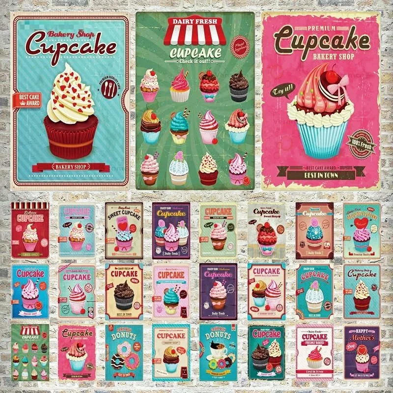 Cupcake Ice Cream Metal Plate Poster Vintage Rusted Tin Sign Wall Decor Restaurant Kitchen Buger Shop Art Iron Painting Plaques
Cupcake Ice Cream Metal Plate Poster Vintage Rusted Tin Sign Wall Decor Restaurant Kitchen Buger Shop Art Iron Painting Plaques