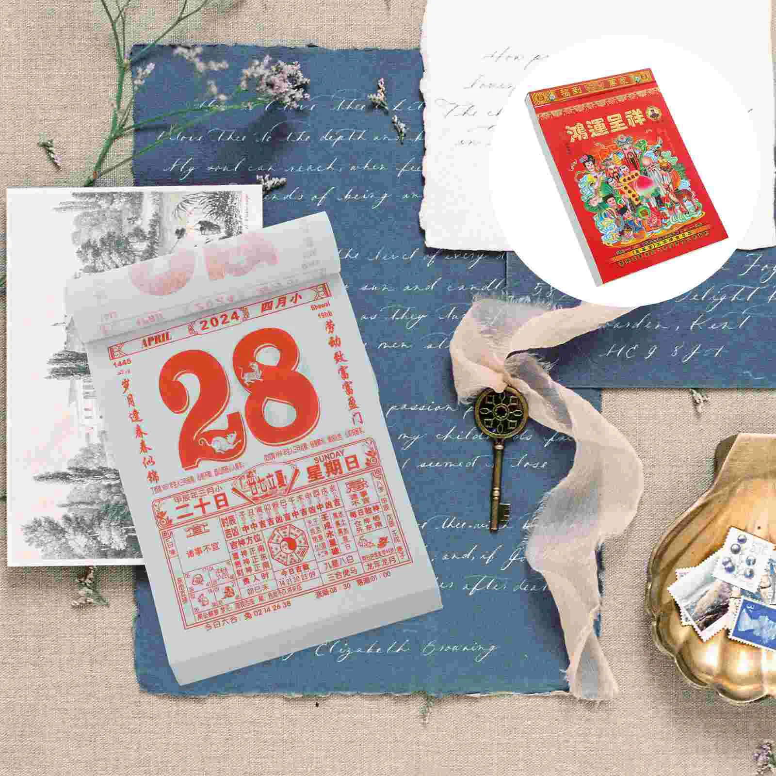 Hanging Calendar Wall Calendar Pendant Tearable Lunar Calendar Pendant Chinese Calendar Decor Cover Pattern Is Random 
Hanging Calendar Wall Calendar Pendant Tearable Lunar Calendar Pendant Chinese Calendar Decor Cover Pattern Is Random