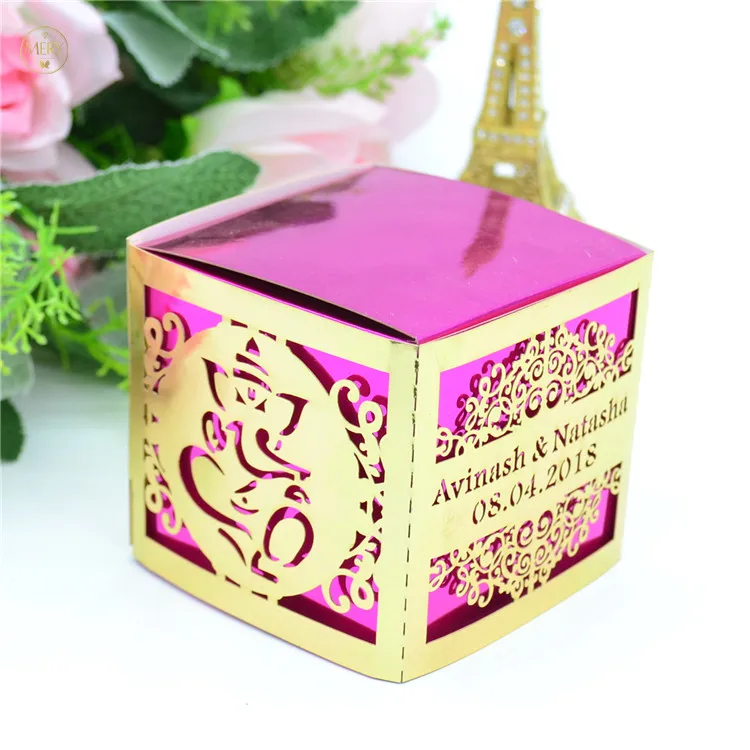 100 Pcs Indian Ganesh Elephant Customized Laser Cut Wedding Favor Candy Box with Lace Decoration
100 Pcs Indian Ganesh Elephant Customized Laser Cut Wedding Favor Candy Box with Lace Decoration