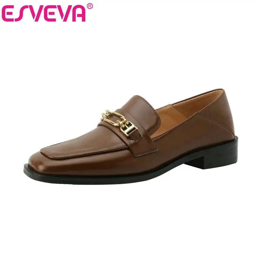 ESVEVA 2023 Summer Women Pumps Square Low Heels Classic Genuine Leather Loafers Shoes Woman Spring Working Casual Size 34-39
ESVEVA 2023 Summer Women Pumps Square Low Heels Classic Genuine Leather Loafers Shoes Woman Spring Working Casual Size 34-39