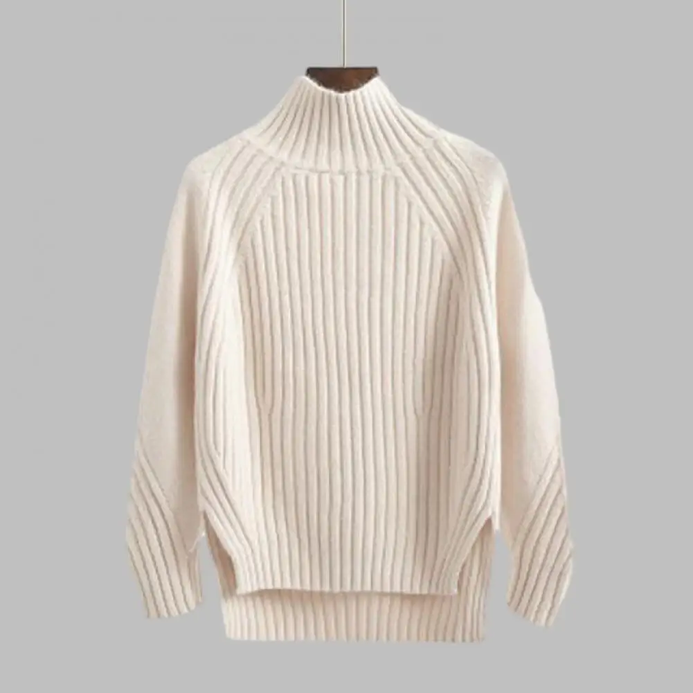 Soft Sweater Cozy Knitted Women's Sweater Stylish Half-high Collar Loose Fit Irregular Split Hem for Warmth Comfort for Women
Soft Sweater Cozy Knitted Women's Sweater Stylish Half-high Collar Loose Fit Irregular Split Hem for Warmth Comfort for Women