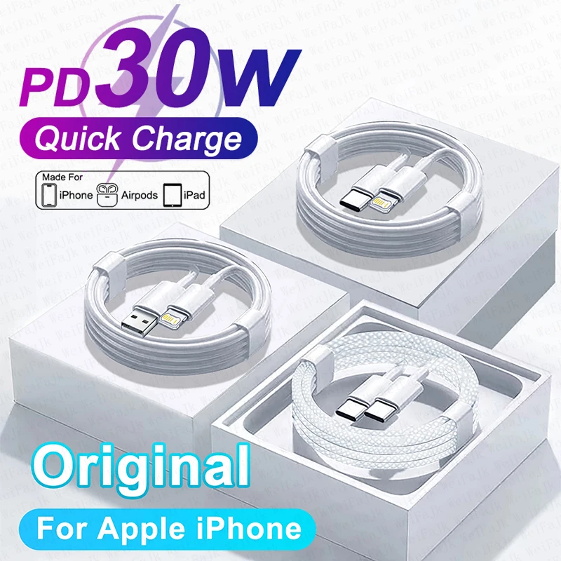 For Apple 30W Original USB Type C Lightning Cable For iPhone 14 13 12 11 15 Pro Max X XS XR 7 8 Plus Charger Fast Charging Cable
For Apple 30W Original USB Type C Lightning Cable For iPhone 14 13 12 11 15 Pro Max X XS XR 7 8 Plus Charger Fast Charging Cable