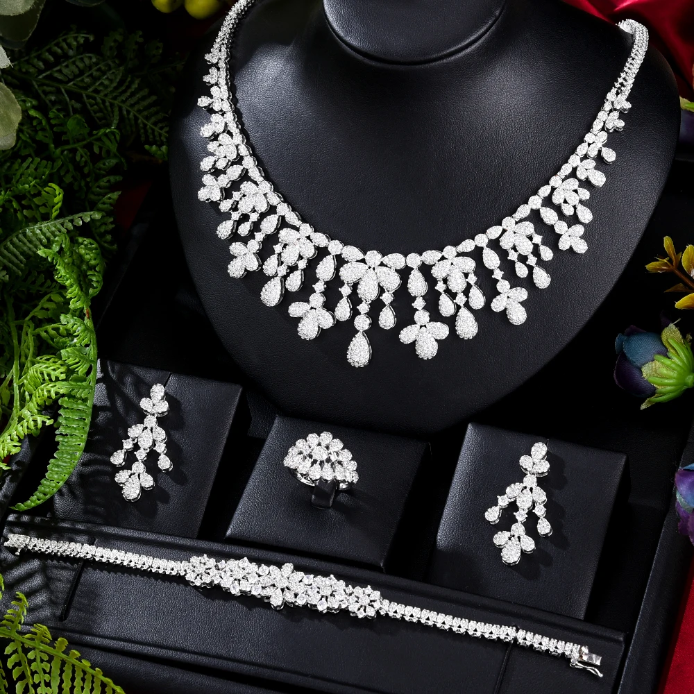 Missvikki Luxury Trendy Drop Necklace Bracelet Earrings Ring For Women Shiny Cubic Zircon Bridal Wedding Engagement Jewelry Sets 
Missvikki Luxury Trendy Drop Necklace Bracelet Earrings Ring For Women Shiny Cubic Zircon Bridal Wedding Engagement Jewelry Sets