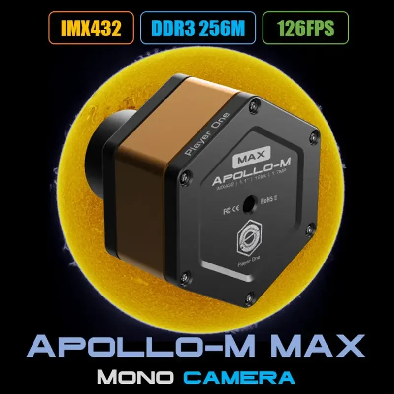 Проигрыватель One Apollo-M MAX Sun камера IMX432 с высокой частотой кадров черно-белая астрономическая камера
Проигрыватель One Apollo-M MAX Sun камера IMX432 с высокой частотой кадров черно-белая астрономическая камера