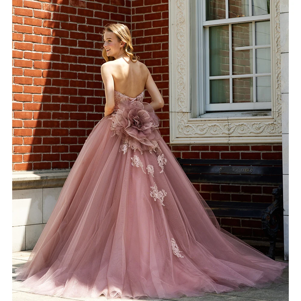 Elegant Pink 3D Flowers A-Line Party Dress Chic Strapless Sleeveless Appliques Floor Length Sweep Train Prom Gowns Evening Dress
Elegant Pink 3D Flowers A-Line Party Dress Chic Strapless Sleeveless Appliques Floor Length Sweep Train Prom Gowns Evening Dress