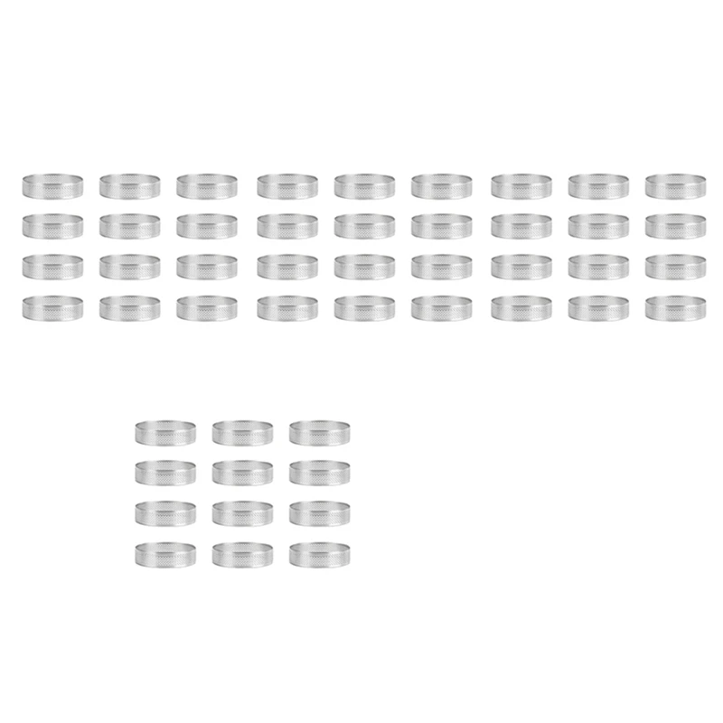 48 Pack Stainless Steel Tart Rings 3 In,Perforated Cake Mousse Ring,Cake Ring Mold,Round Cake Baking Tools
48 Pack Stainless Steel Tart Rings 3 In,Perforated Cake Mousse Ring,Cake Ring Mold,Round Cake Baking Tools