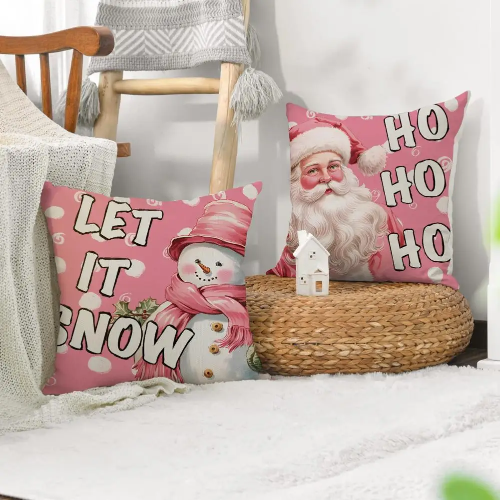 

Christmas Throw Pillow Christmas Pillowcase with Hidden Zipper Soft Couch Decoration Throw Pillow Cover Santa Christmas Tree