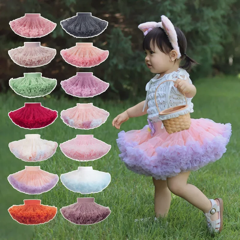 

1-8 Years Lush Small Baby Girls Tutu Skirt for Kids Children Puffy Tulle Skirts for Girl Newborn Party Princess Girl Clothes