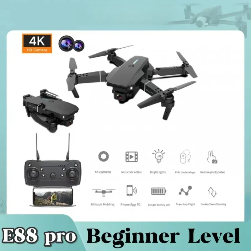 E88 Pro Toys Kids Gift RC Foldable Quadcopter Height Hold Drone 4K 1080P FPV WIFI Wide Angle HD Camera Professional Dron
E88 Pro Toys Kids Gift RC Foldable Quadcopter Height Hold Drone 4K 1080P FPV WIFI Wide Angle HD Camera Professional Dron