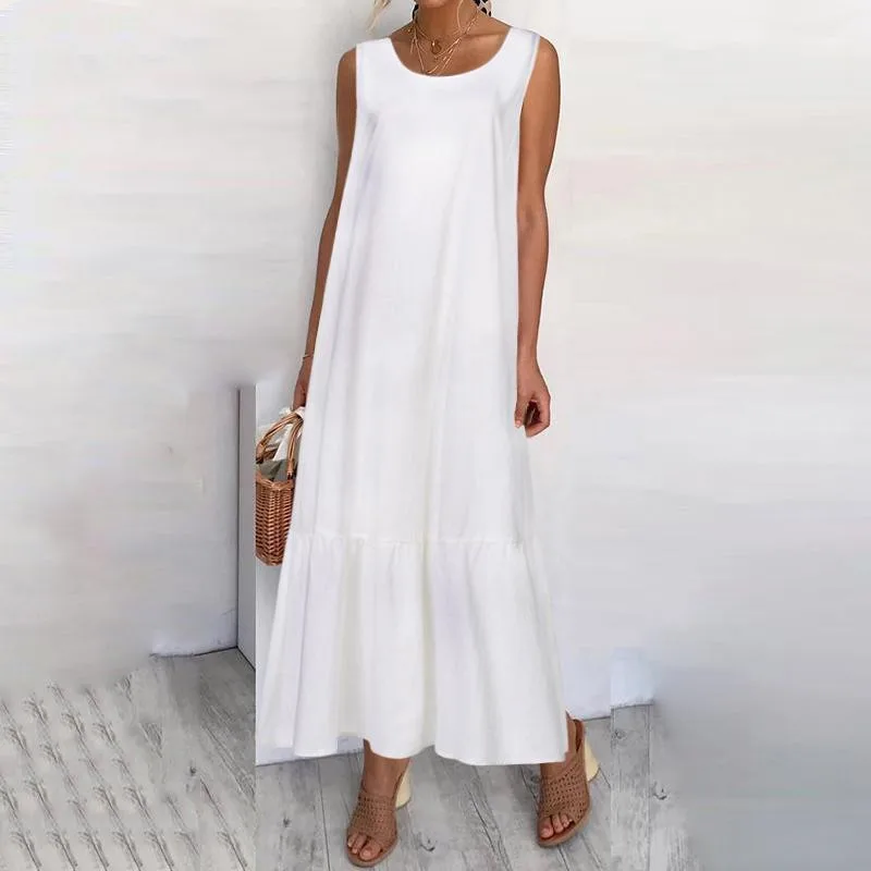 2023 Summer Women's Solid Cotton Hemp Dress Tank Top Dress Sleeveless Women's Loose Long Pullover Dress Vintage Dress LuckBN
2023 Summer Women's Solid Cotton Hemp Dress Tank Top Dress Sleeveless Women's Loose Long Pullover Dress Vintage Dress LuckBN