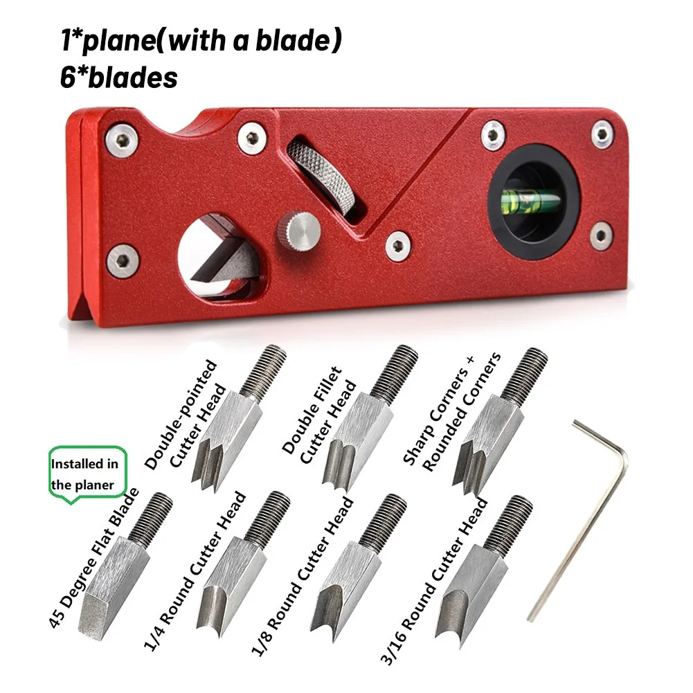 Handheld Chamfer Planer Quick Edge Corner Plane Woodworking Trimming 45 Degree Bevel Cutter Head With Horizontal Vertical Bubble
Handheld Chamfer Planer Quick Edge Corner Plane Woodworking Trimming 45 Degree Bevel Cutter Head With Horizontal Vertical Bubble