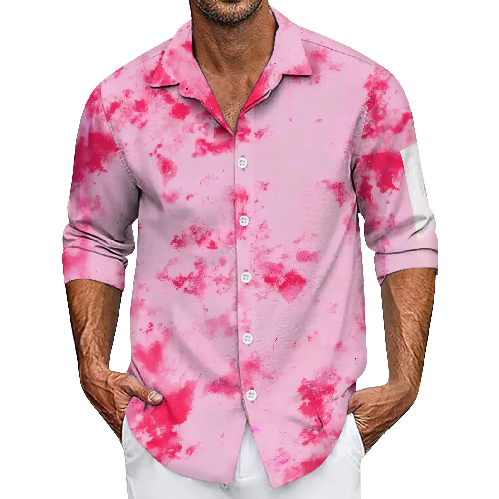 

Мужская рубашка, модные красивые рубашки для мужчин, низкая цена, отложной воротник, длинные рукава, принт, Мужская блузка, спортивные мужские рубашки